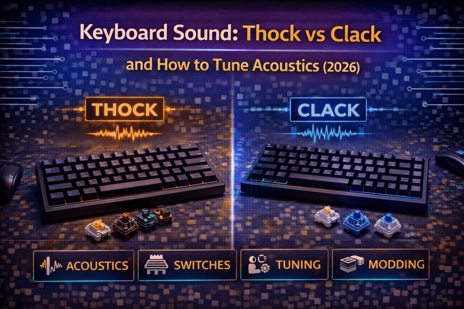 Keyboard Sound: Thock vs Clack and How to Tune Acoustics (2026)