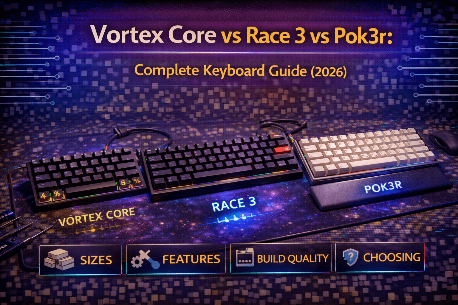 Vortex Core vs Race 3 vs Pok3r: Complete Keyboard Guide (2026)