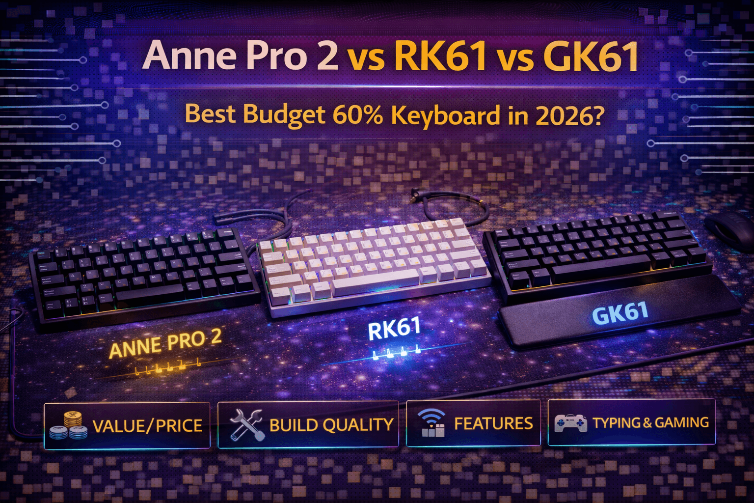 Anne Pro 2 vs RK61 vs GK61: Best Budget 60% Keyboard in 2026 ?