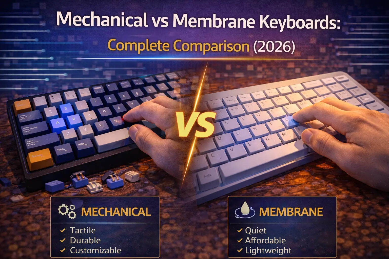 Mechanical vs Membrane Keyboards: Complete Comparison (2026)