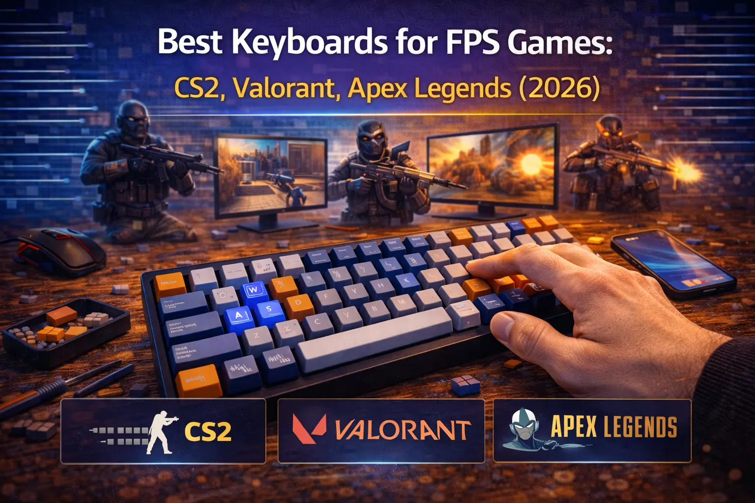 Best Keyboards for FPS Games: CS2, Valorant, Apex Legends (2026)