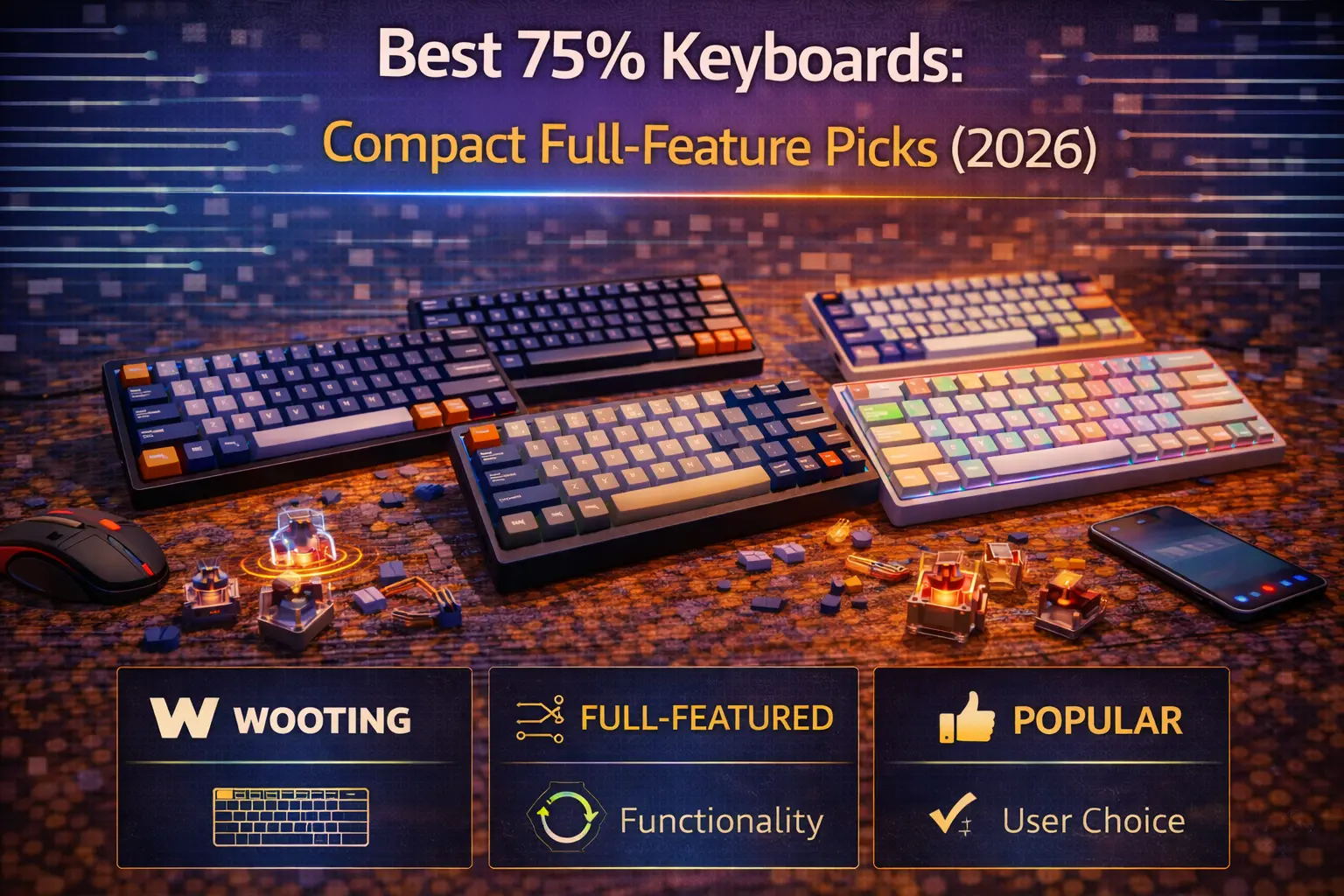 Best 75% Keyboards: Compact Full-Feature Picks (2026)