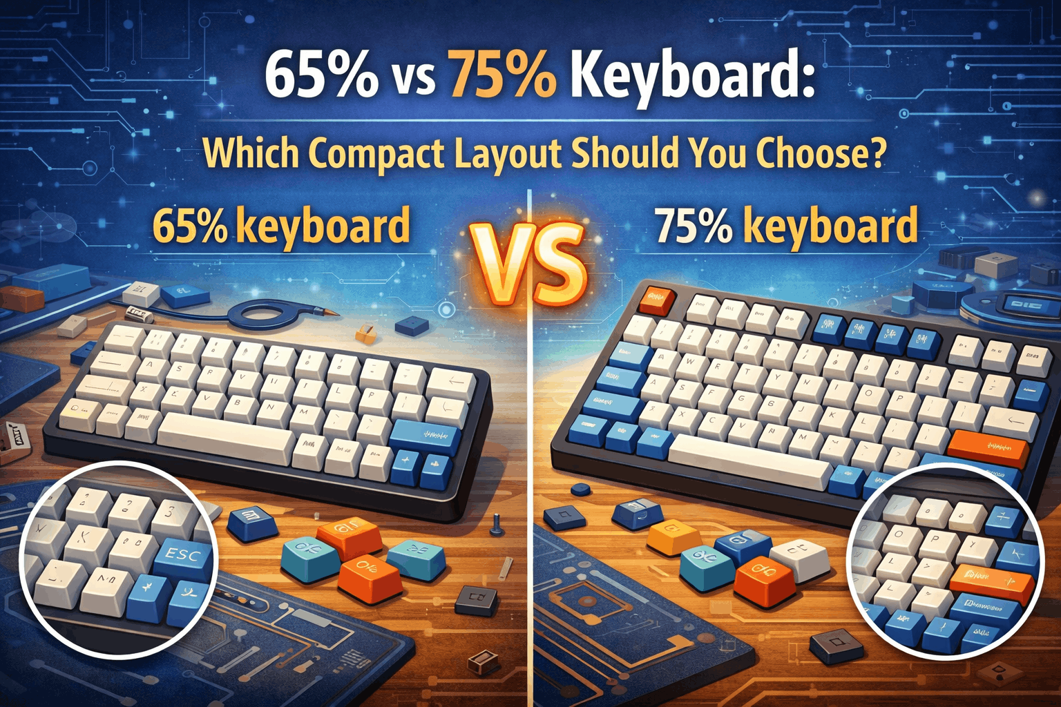 65% vs 75% Keyboard: Which Compact Layout Should You Choose ?