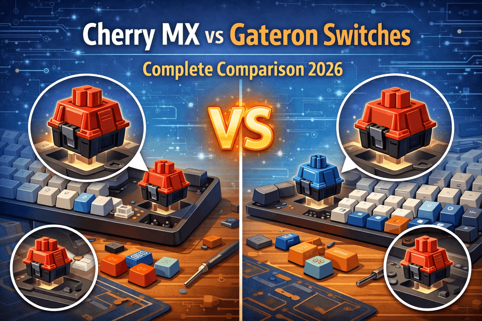 Cherry MX vs Gateron Switches: Complete Comparison 2026