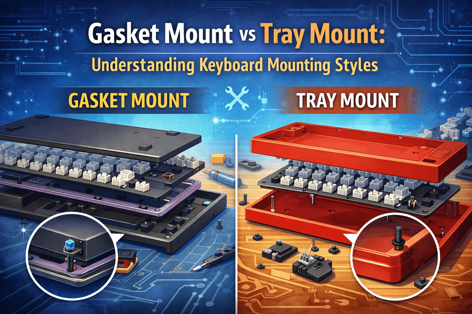 Gasket Mount vs Tray Mount: Understanding Keyboard Mounting Styles
